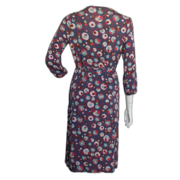 BODEN Dress, 10, Jersey, Multicolor circles/Polka dots, sash, 3/4 sleeves - Picture 6 of 15